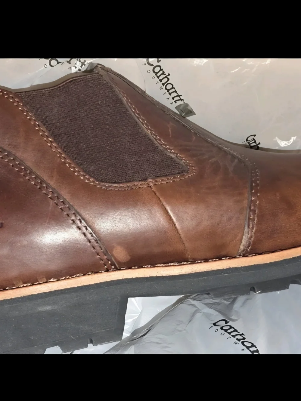 Carhartt Chelsea 3603 Men’s Slip-On Work Boots Brown Leather 10EE Wide